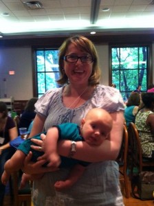 Old friends meet new babies.