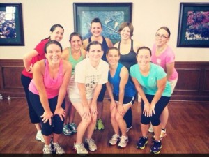 An ambitious group of YCWs gather for a little extra-curricular Zumba during the conference.