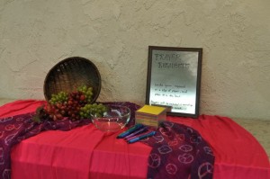 A prayer table allows participants to pray for each other throughout the conference.