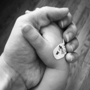 holding hands b&w