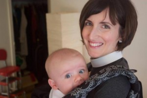 The author and her son before his first day of day care.