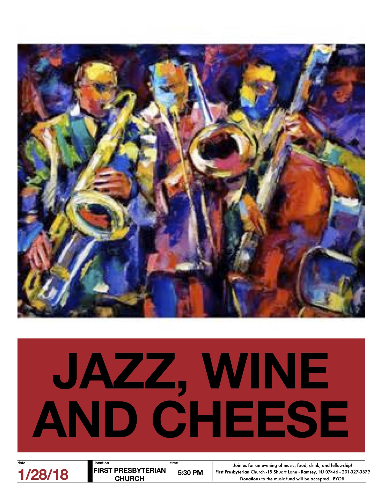 Jazz, Wine and Cheese, Take Two! Ramsey Presbyterian Church
